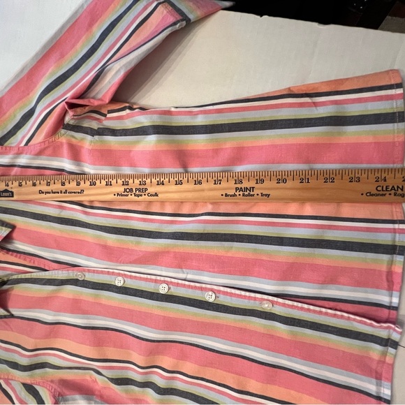 JAMAICA BAY SIZE XL LADIES SHIRT MULTI-COLORED VERTICAL STRIPES - Picture 2 of 7